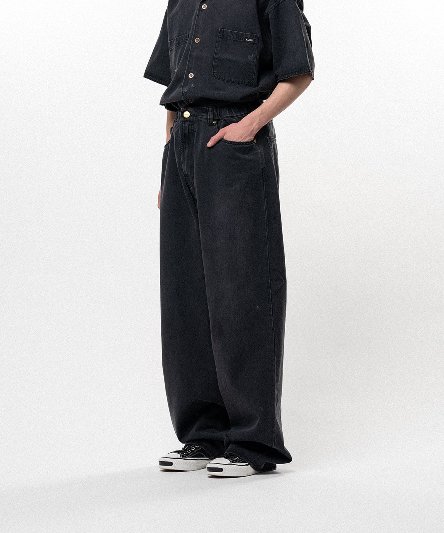 Tencel Denim Wide Denim Pants