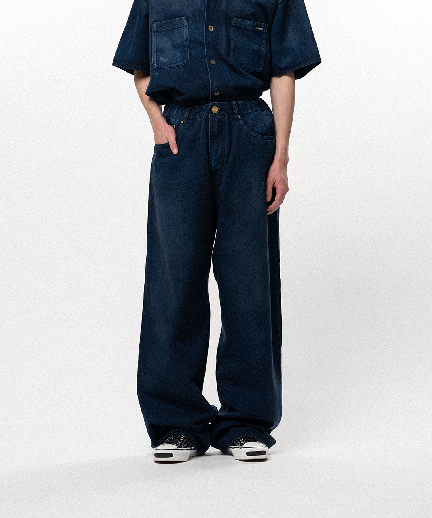 Tencel Denim Wide Denim Pants