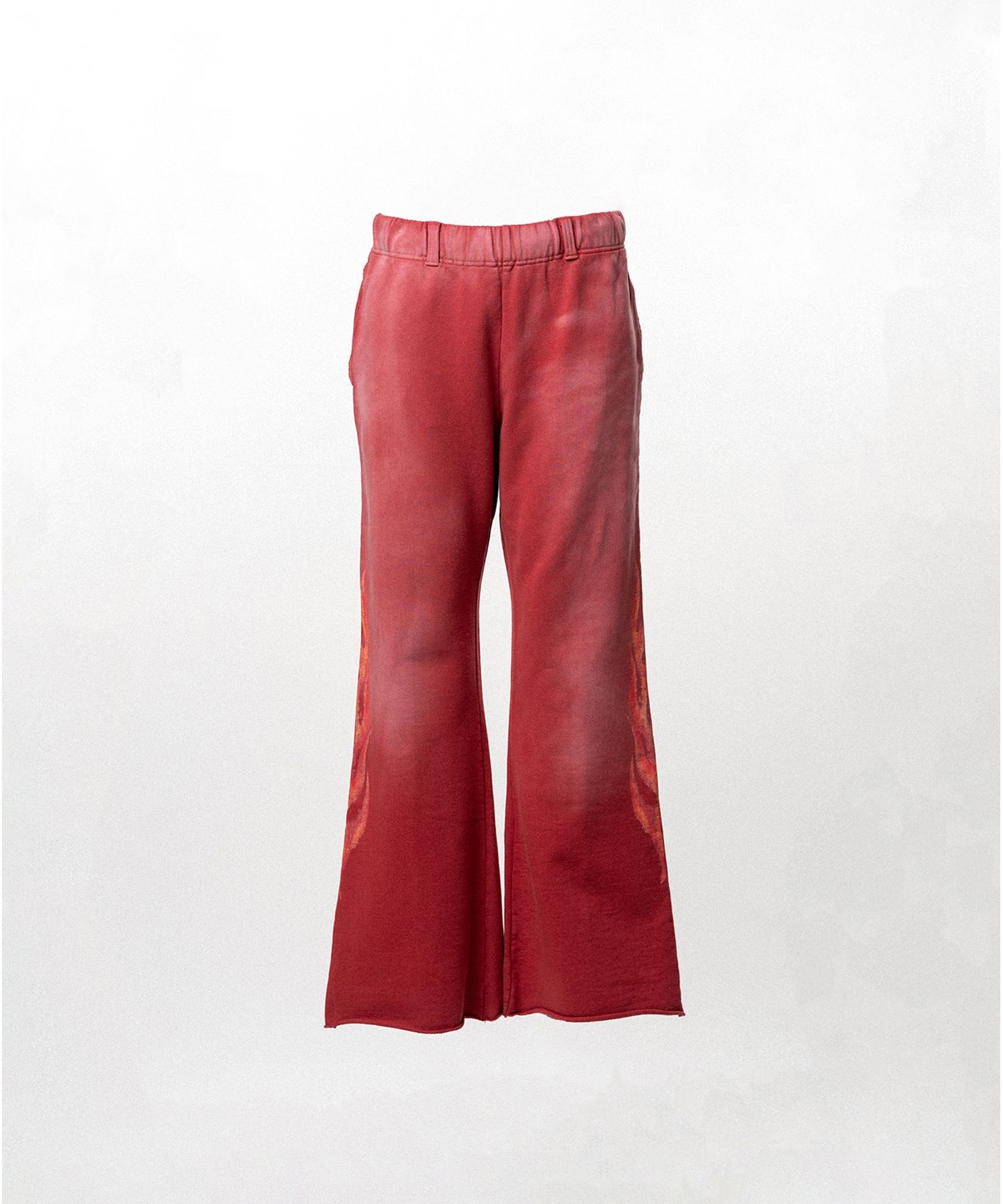 "CRAYON FLAME" Distressed Bootcut Sweat Pants