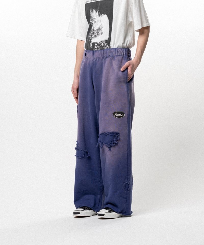 Repaired Name Patch Wide Sweat Pants