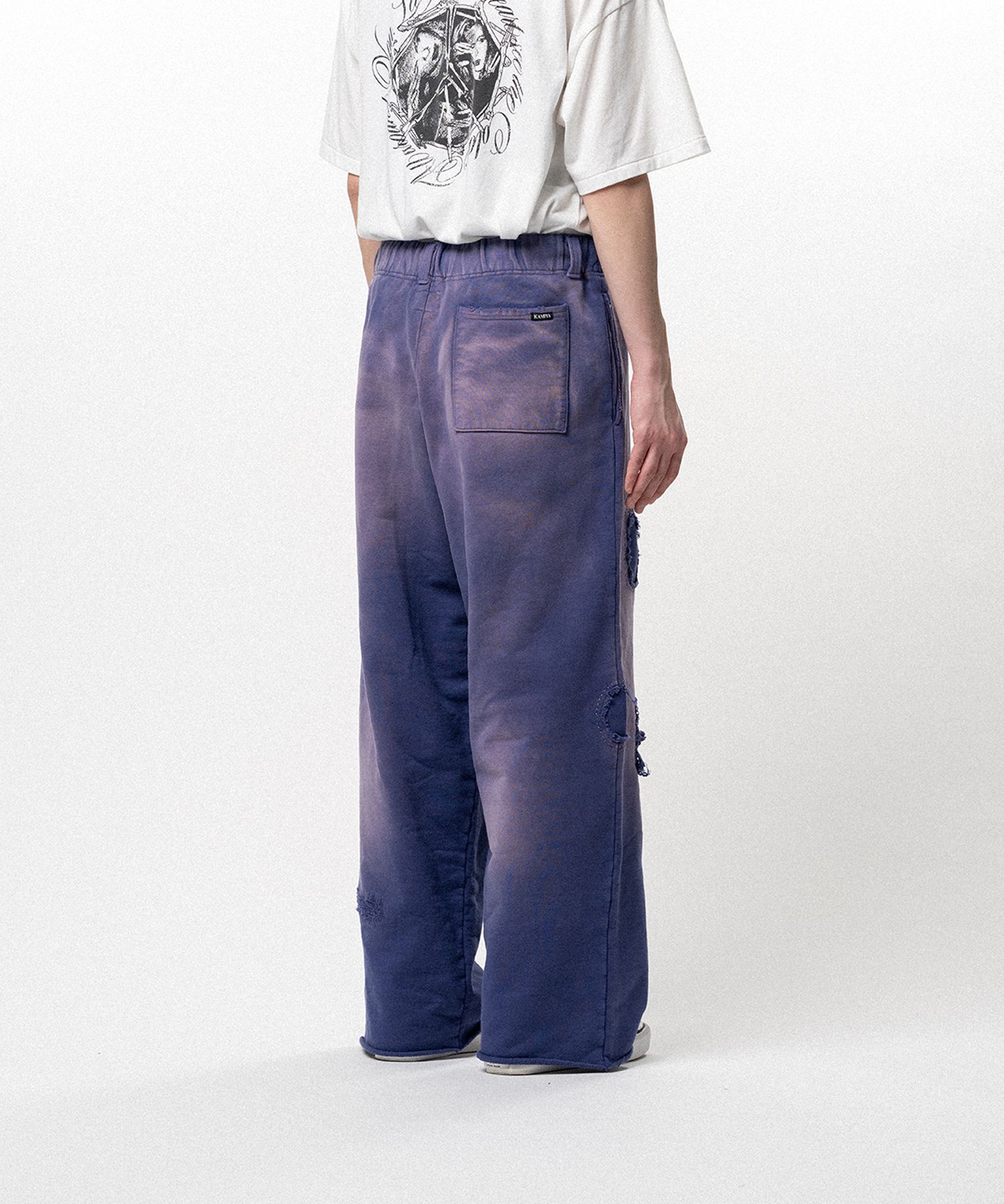 Repaired Name Patch Wide Sweat Pants