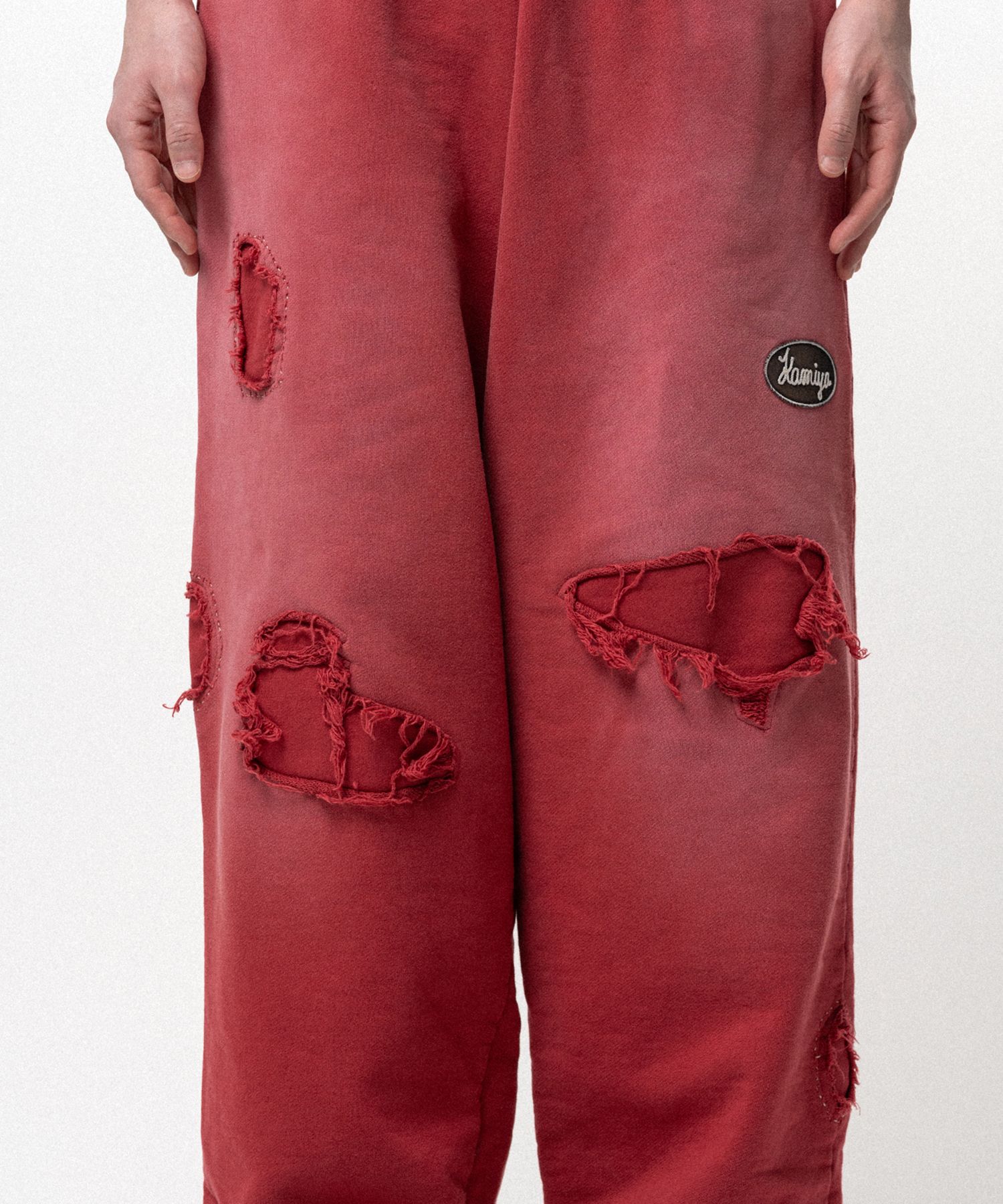 Repaired Name Patch Wide Sweat Pants