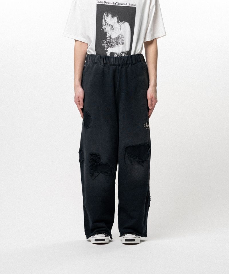 Repaired Name Patch Wide Sweat Pants
