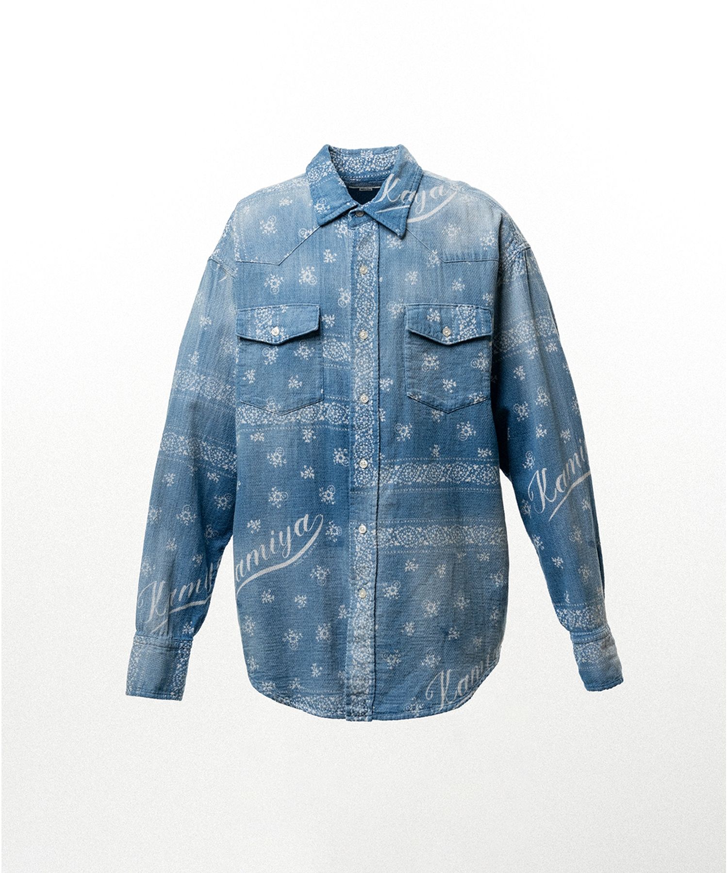 Bandana Discharge Print Western Shirt