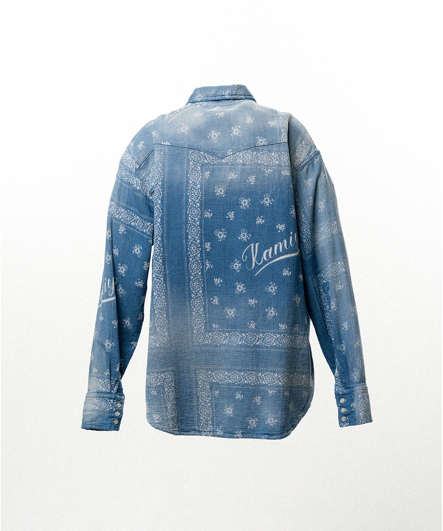 Bandana Discharge Print Western Shirt