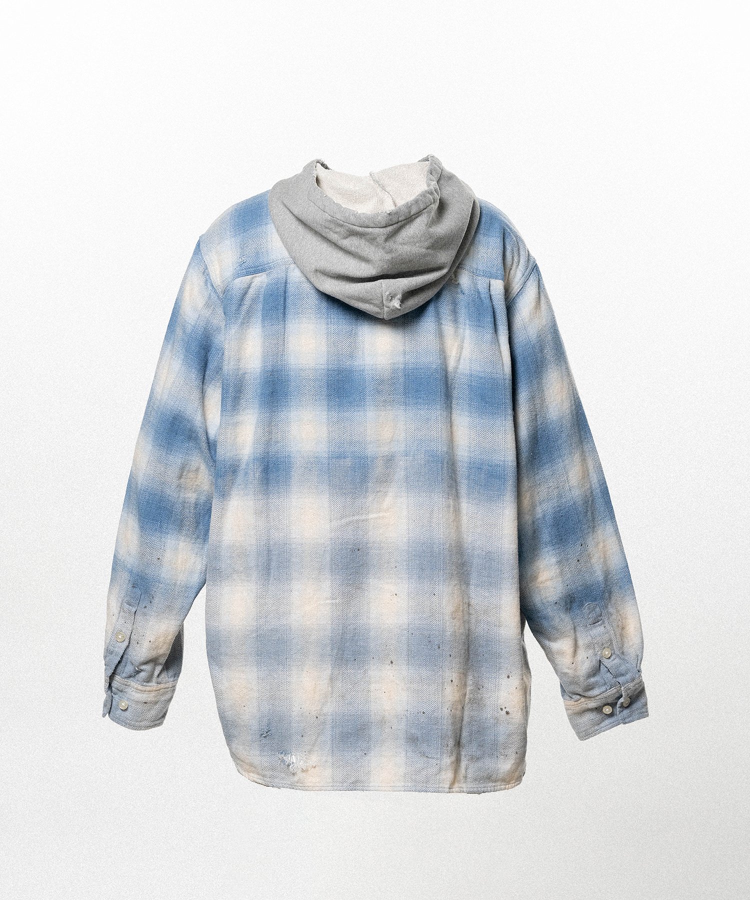 Distressed Hooded Checked Shirt
