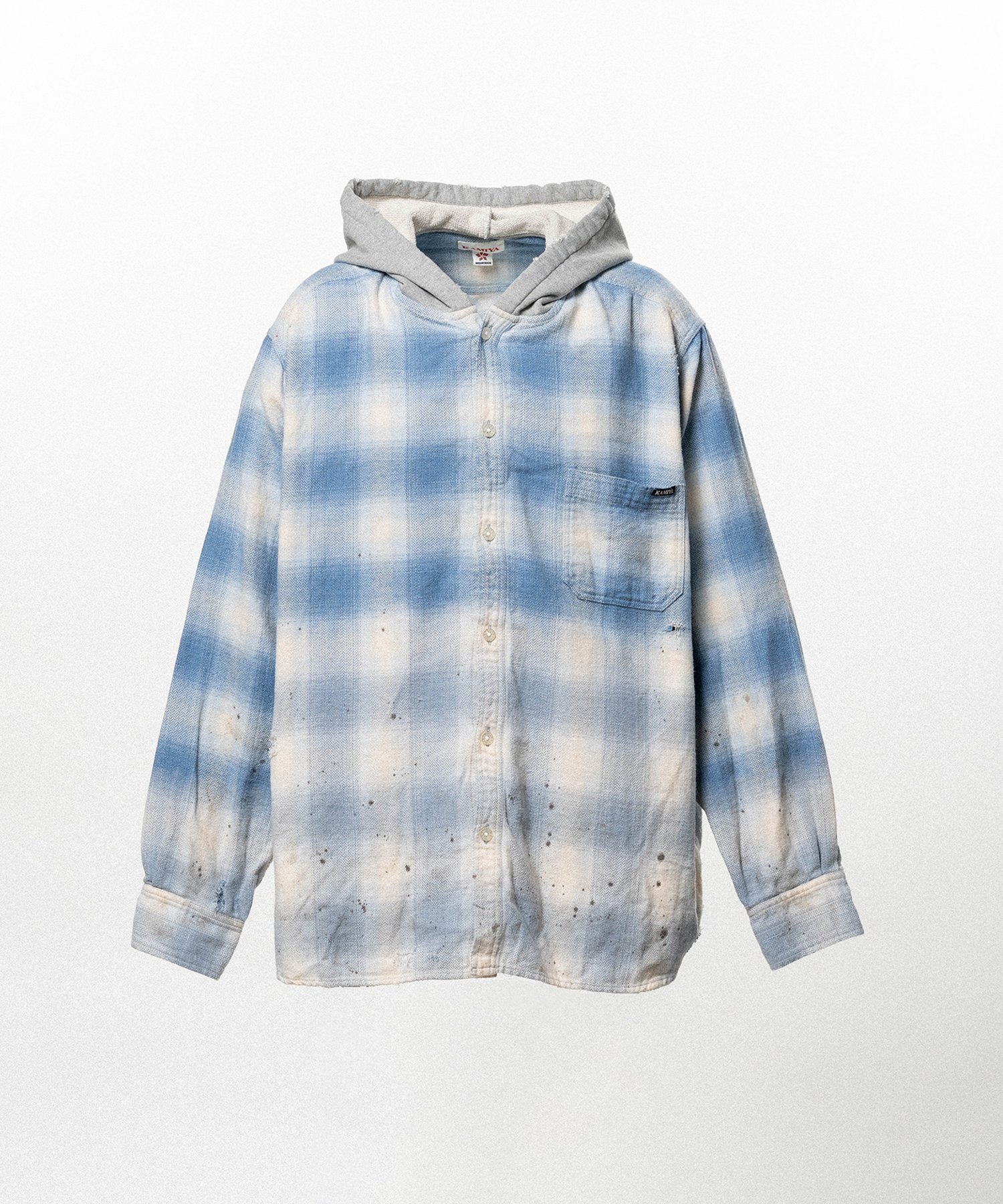 Distressed Hooded Checked Shirt