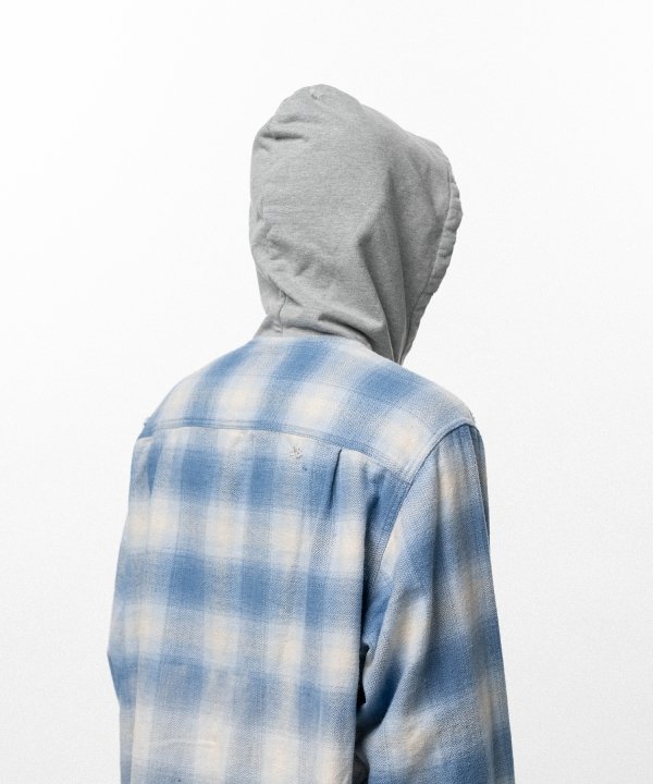 Distressed Hooded Checked Shirt