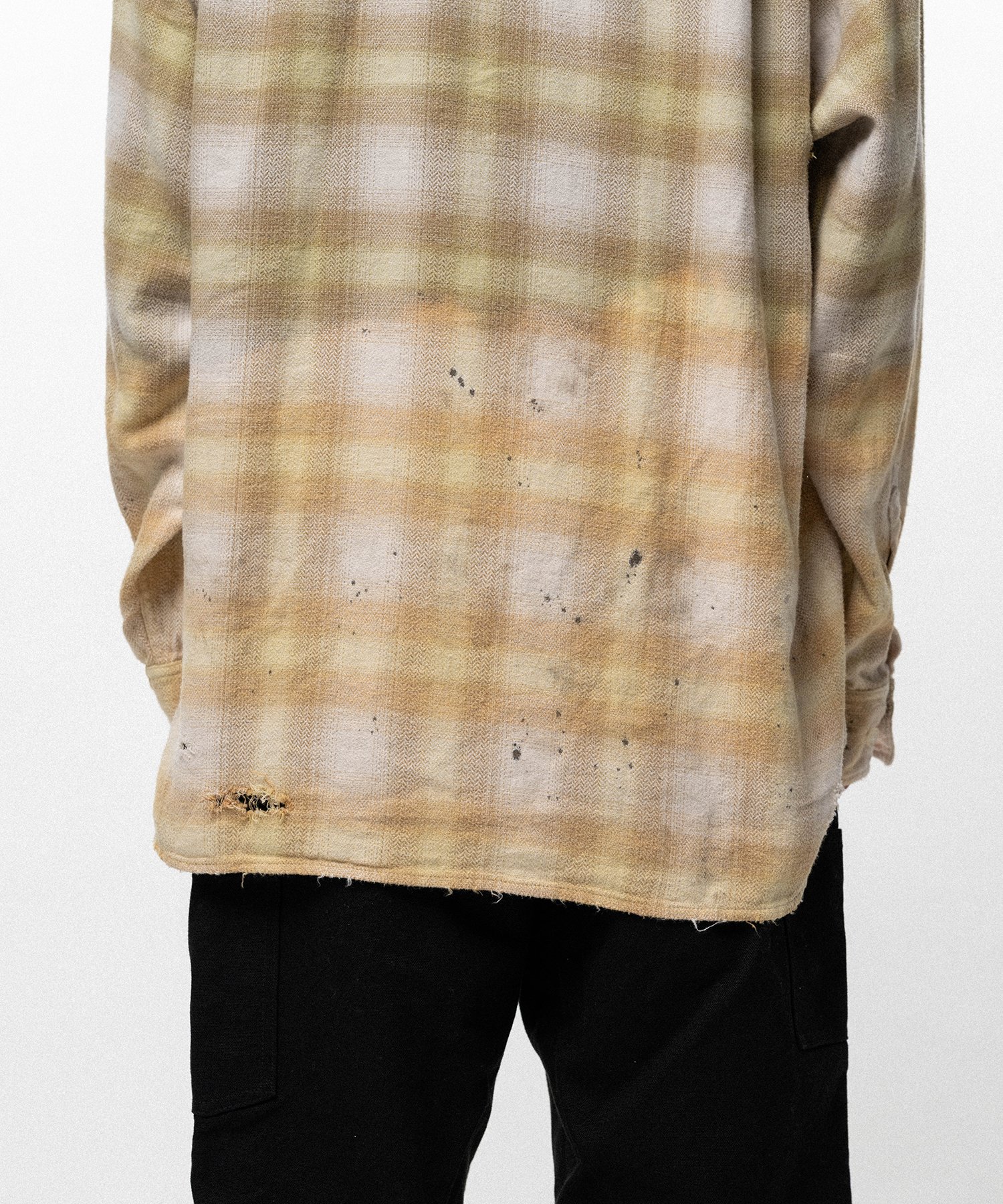 Distressed Hooded Checked Shirt