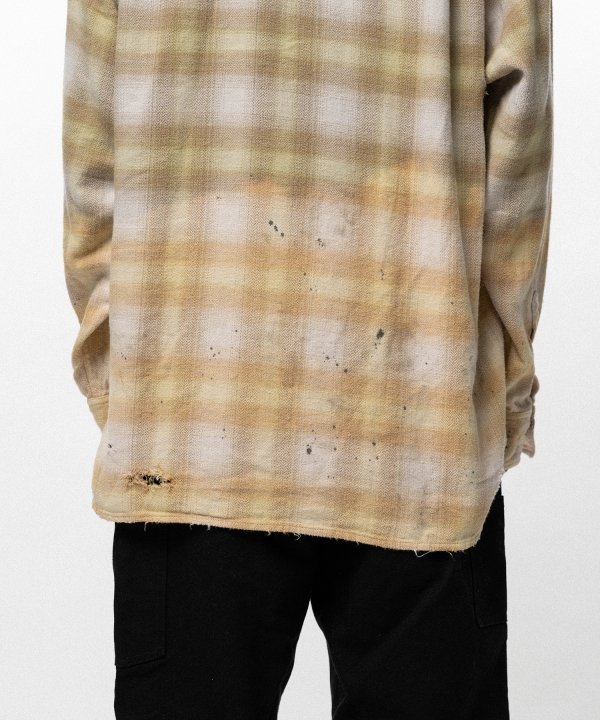 Distressed Hooded Checked Shirt