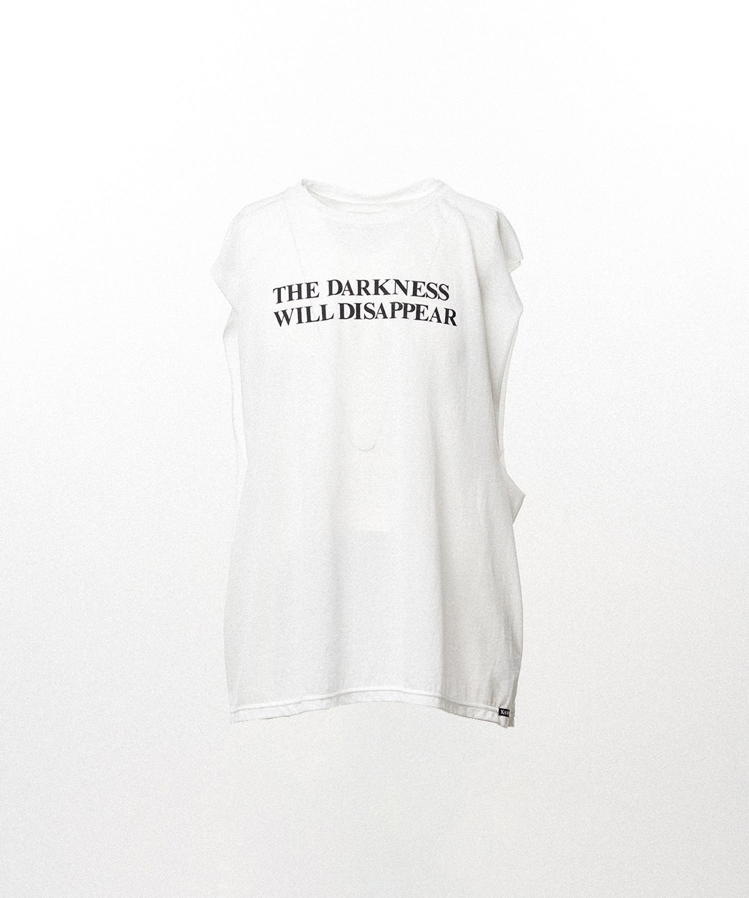 Typography Print Sheer Jersey Sleeveless T-shirt