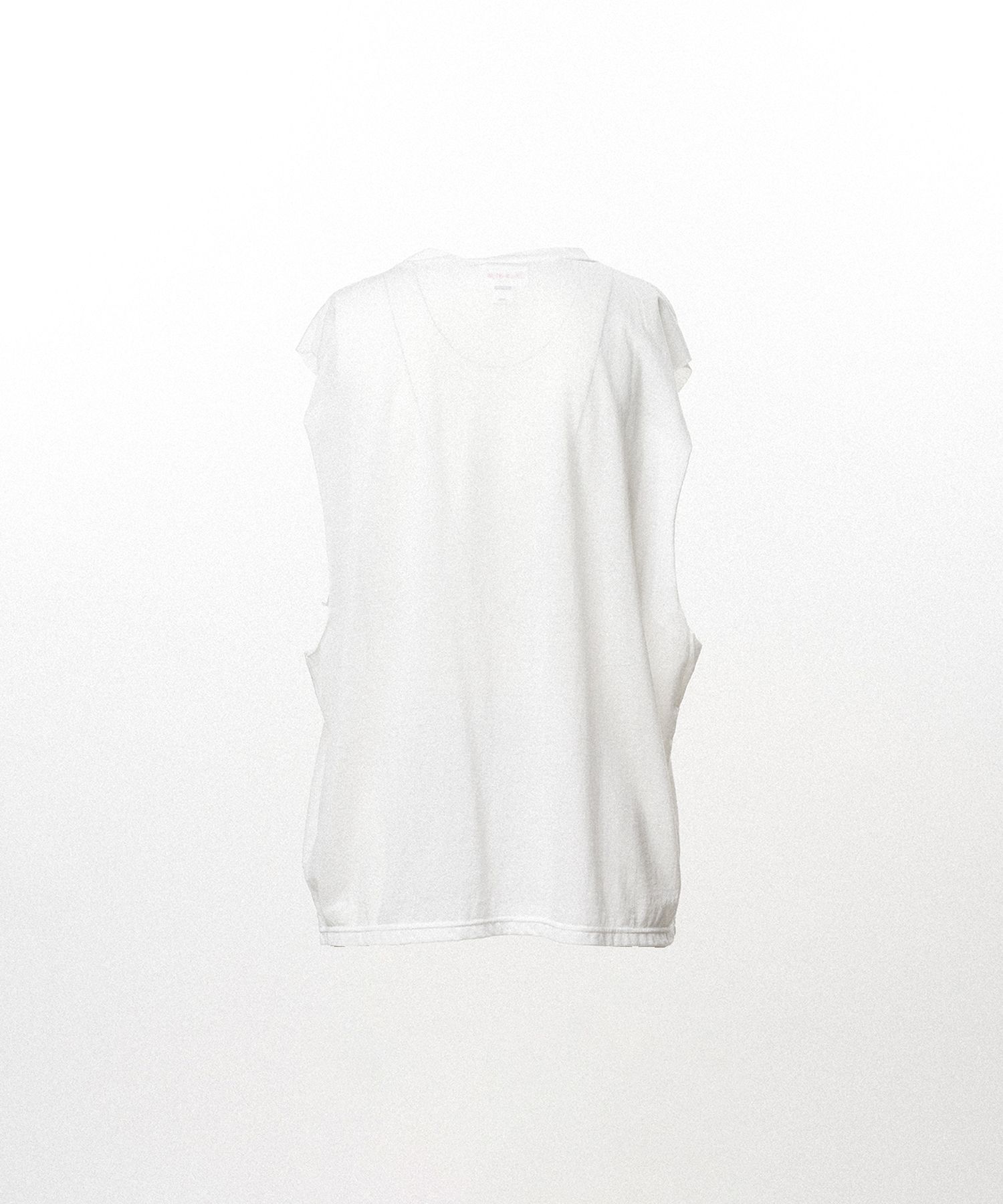 Typography Print Sheer Jersey Sleeveless T-shirt