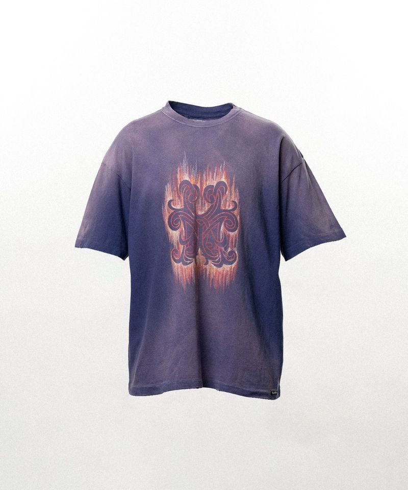"CRAYON FLAME" Distressed T-shirt