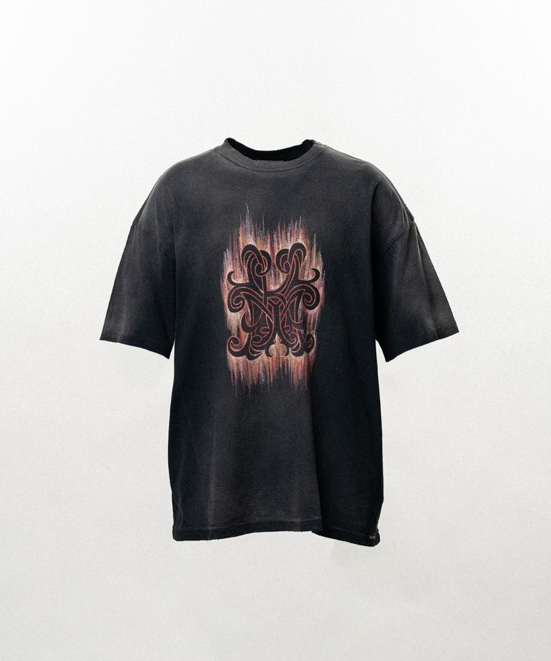 "CRAYON FLAME" Distressed T-shirt