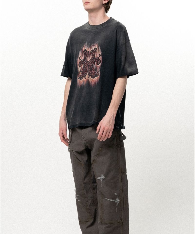 "CRAYON FLAME" Distressed T-shirt