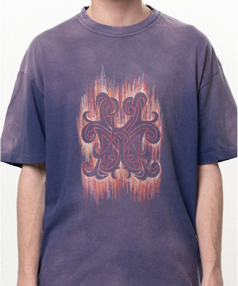 "CRAYON FLAME" Distressed T-shirt