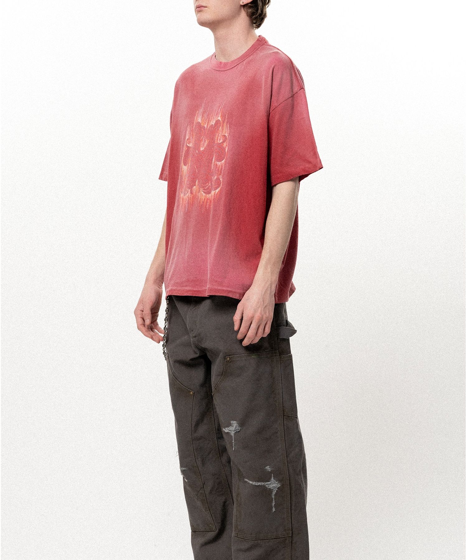 "CRAYON FLAME" Distressed T-shirt