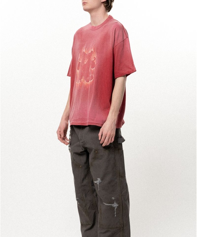 "CRAYON FLAME" Distressed T-shirt