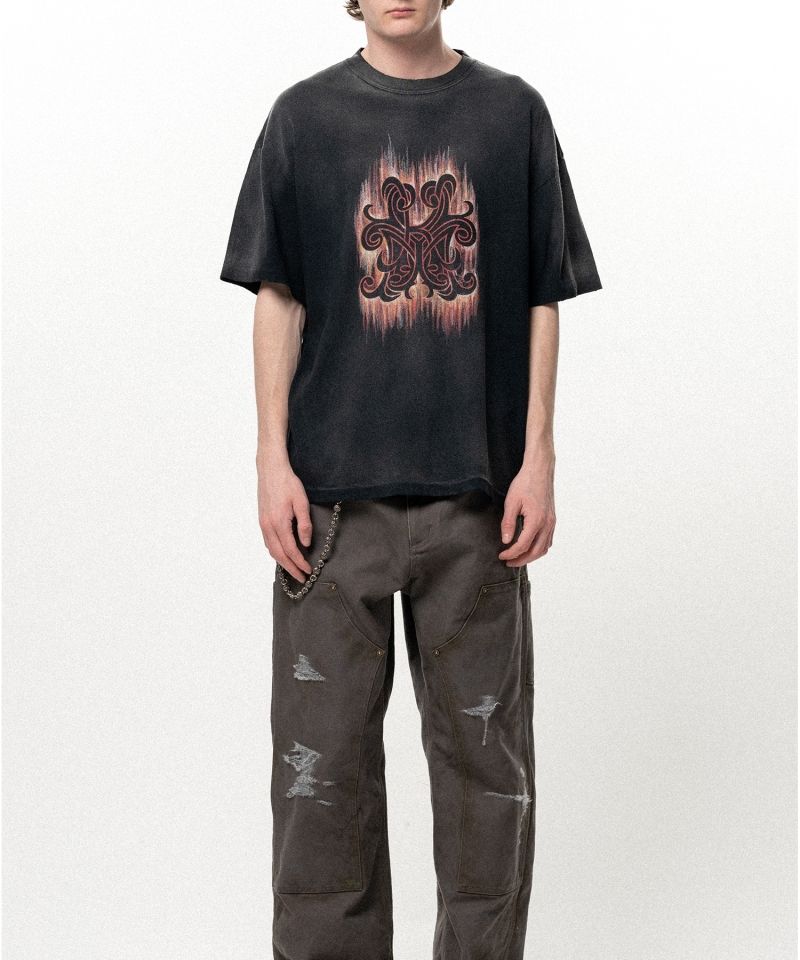 "CRAYON FLAME" Distressed T-shirt