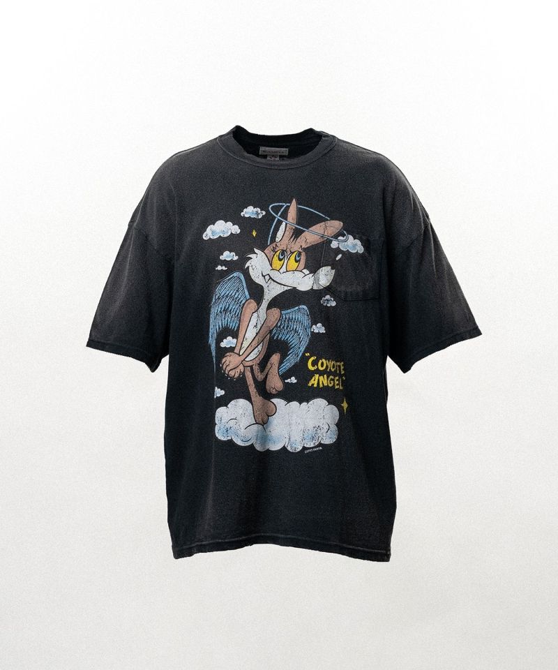 "COYOTE ANGEL" Distressed Pocket T-shirt
