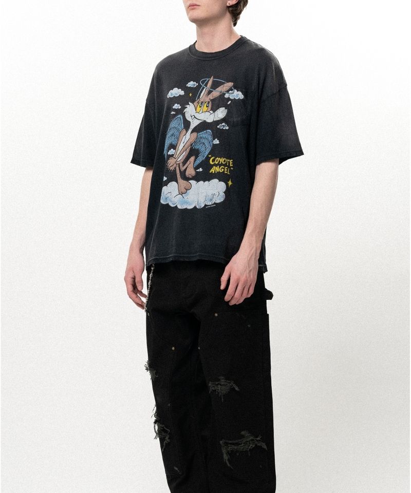 "COYOTE ANGEL" Distressed Pocket T-shirt