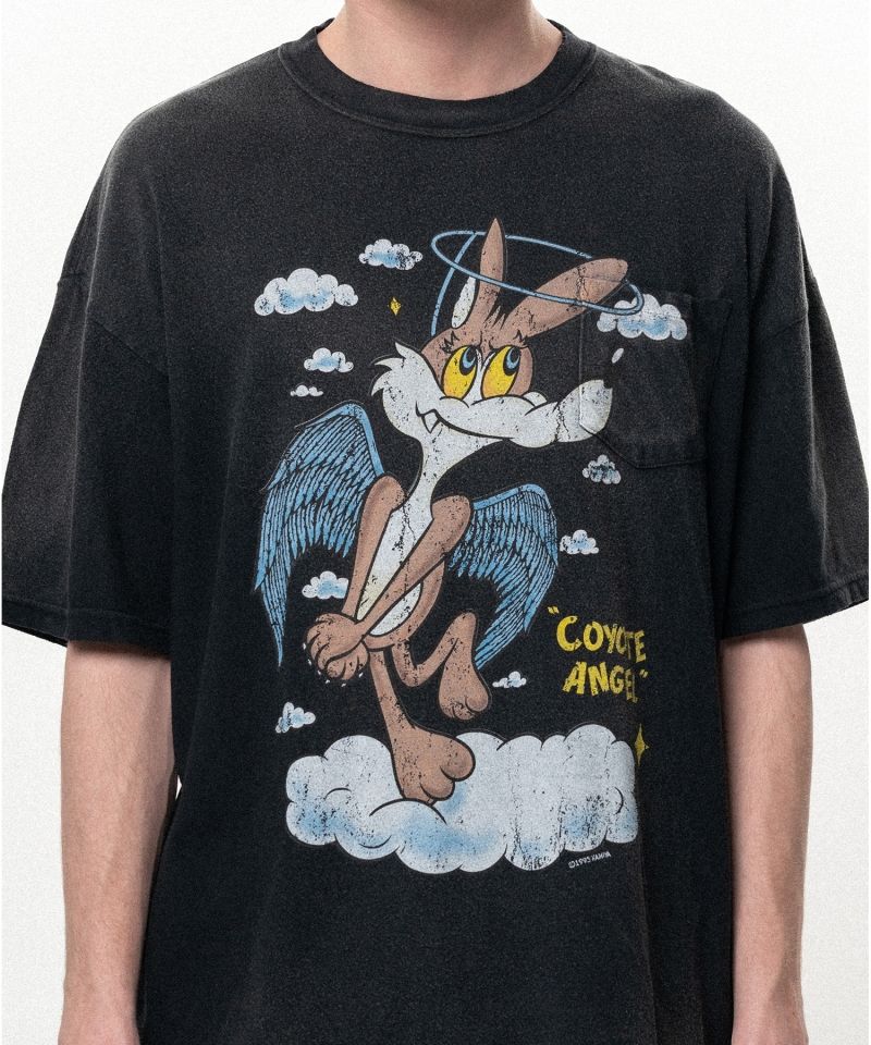 "COYOTE ANGEL" Distressed Pocket T-shirt