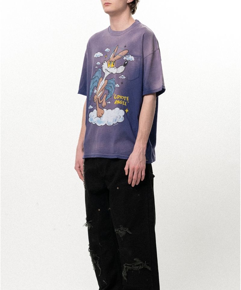 "COYOTE ANGEL" Distressed Pocket T-shirt