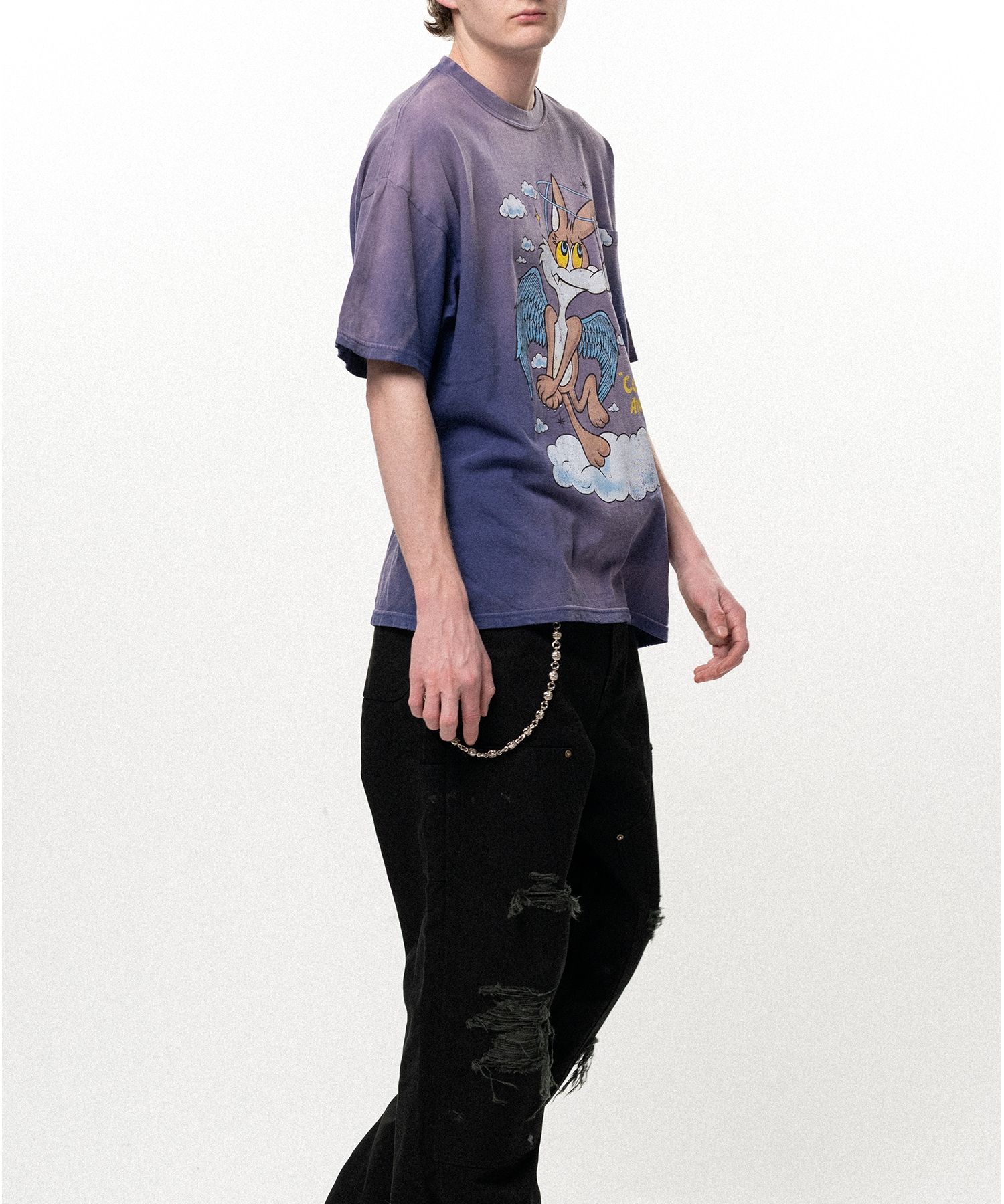 "COYOTE ANGEL" Distressed Pocket T-shirt