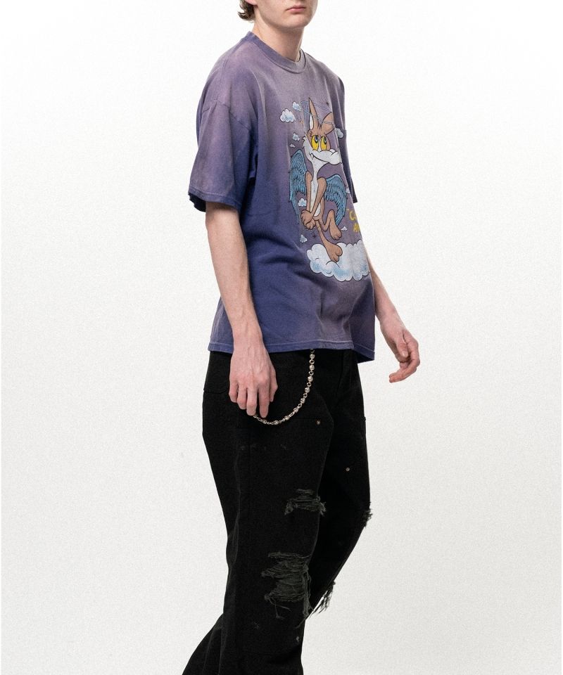 "COYOTE ANGEL" Distressed Pocket T-shirt