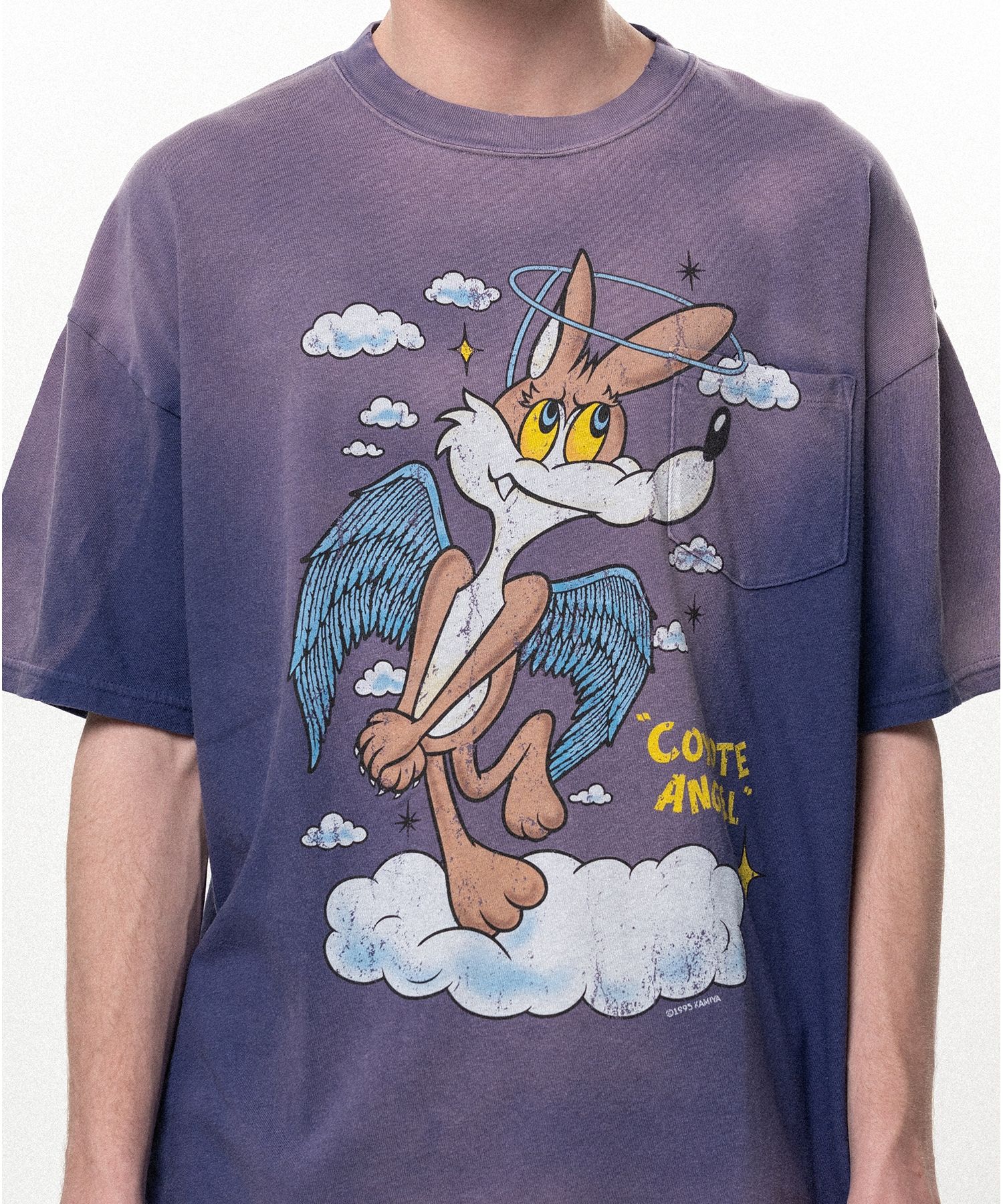 "COYOTE ANGEL" Distressed Pocket T-shirt