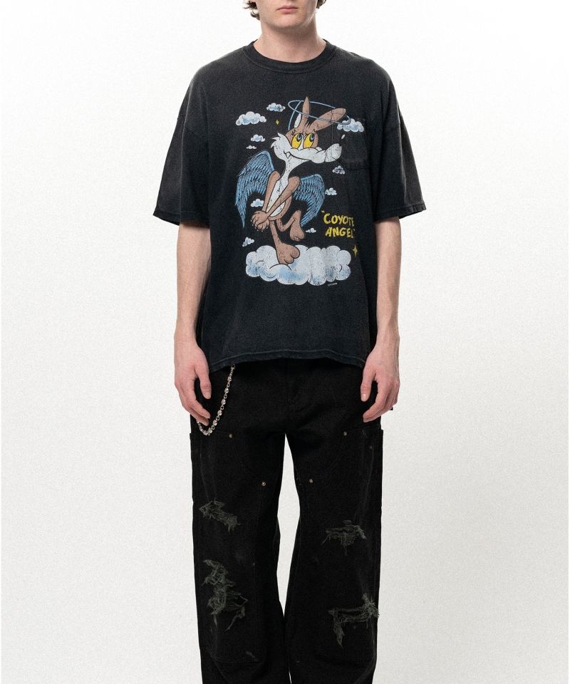 "COYOTE ANGEL" Distressed Pocket T-shirt