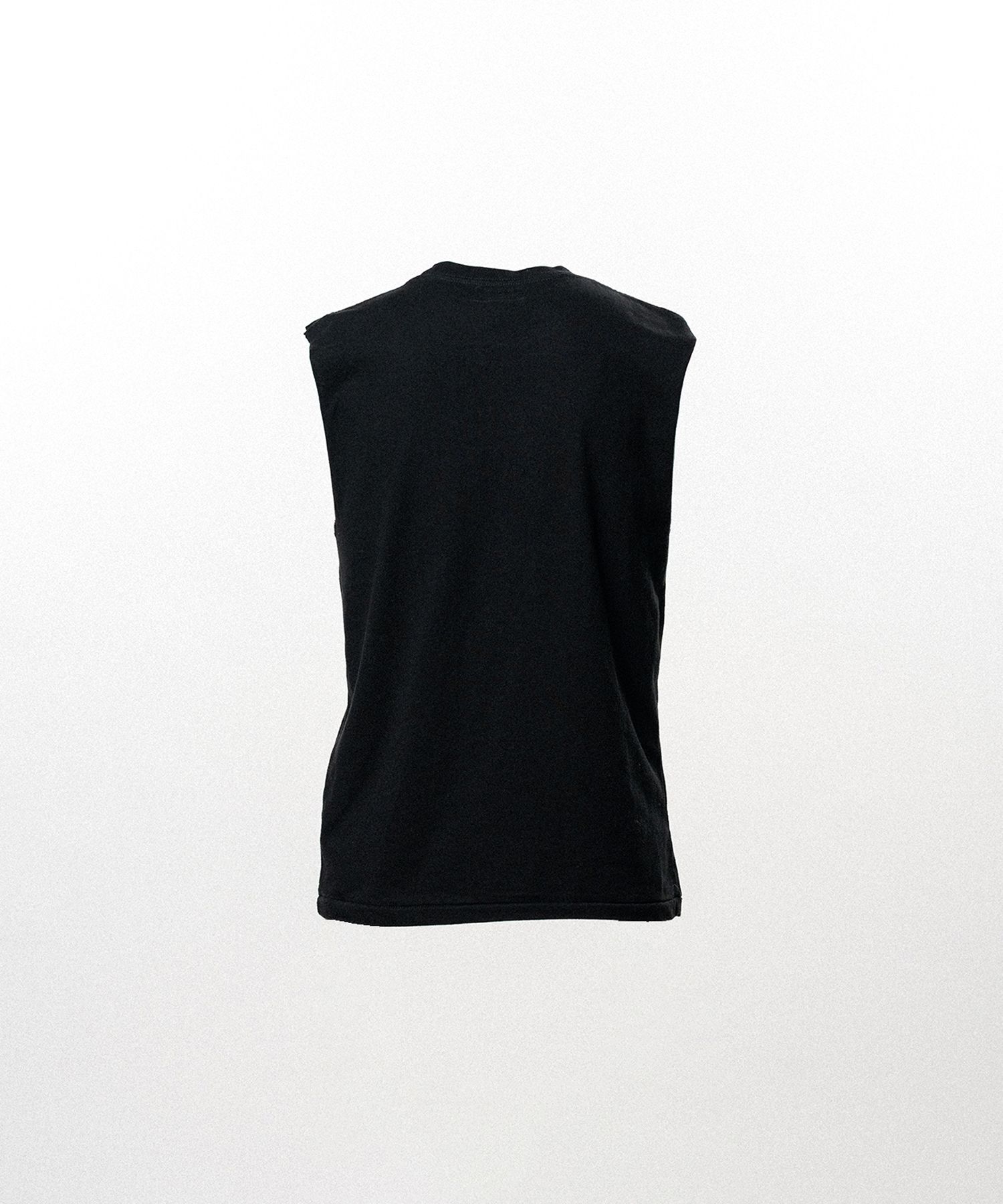 Typography Print Sleeveless T-shirt