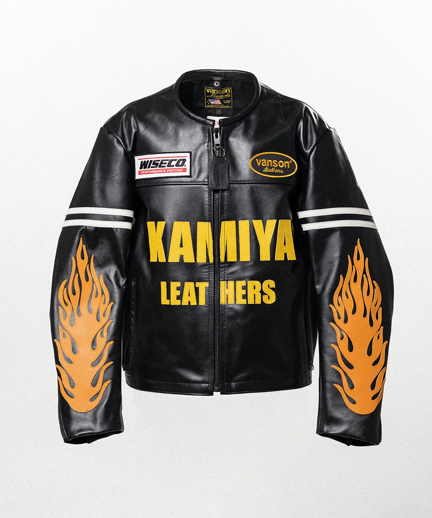 "VANSON Leathers × KAMIYA" Leather Biker Jacket