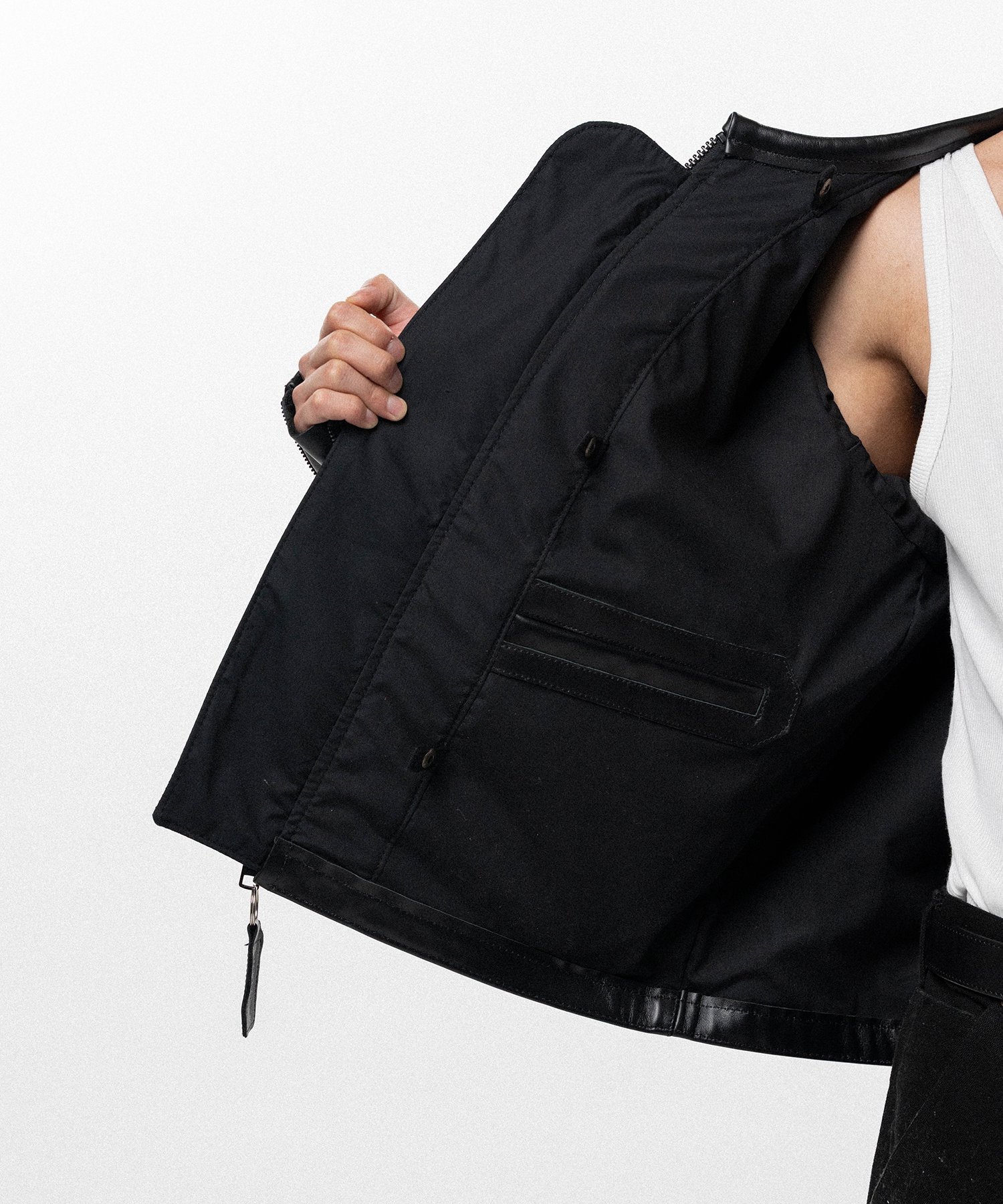 "VANSON Leathers × KAMIYA" Leather Biker Jacket