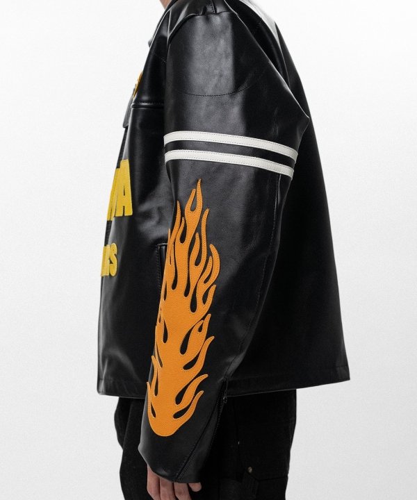 "VANSON Leathers × KAMIYA" Leather Biker Jacket