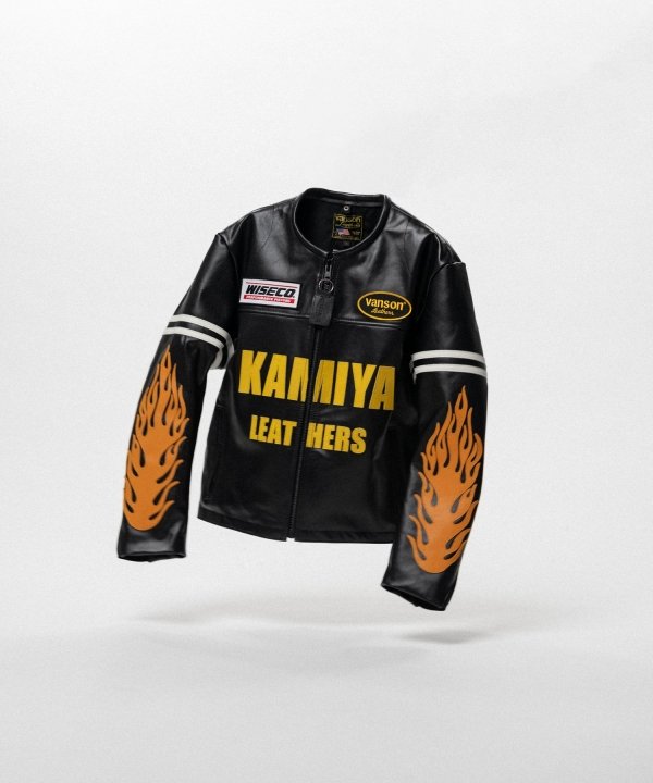 "VANSON Leathers × KAMIYA" Leather Biker Jacket