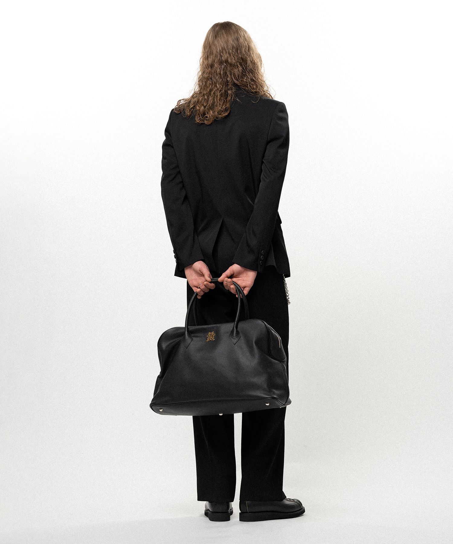 "KMY" Leather Duffle Bag