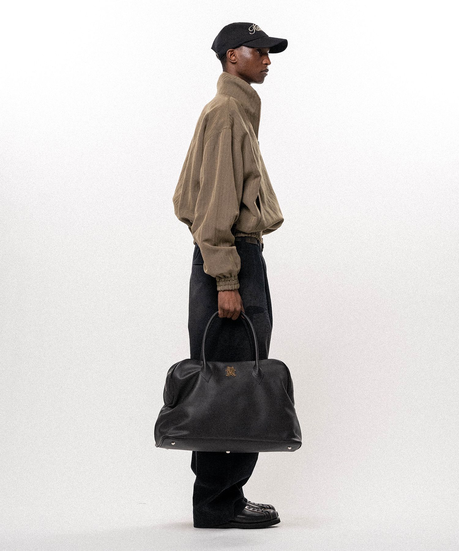 "KMY" Leather Duffle Bag