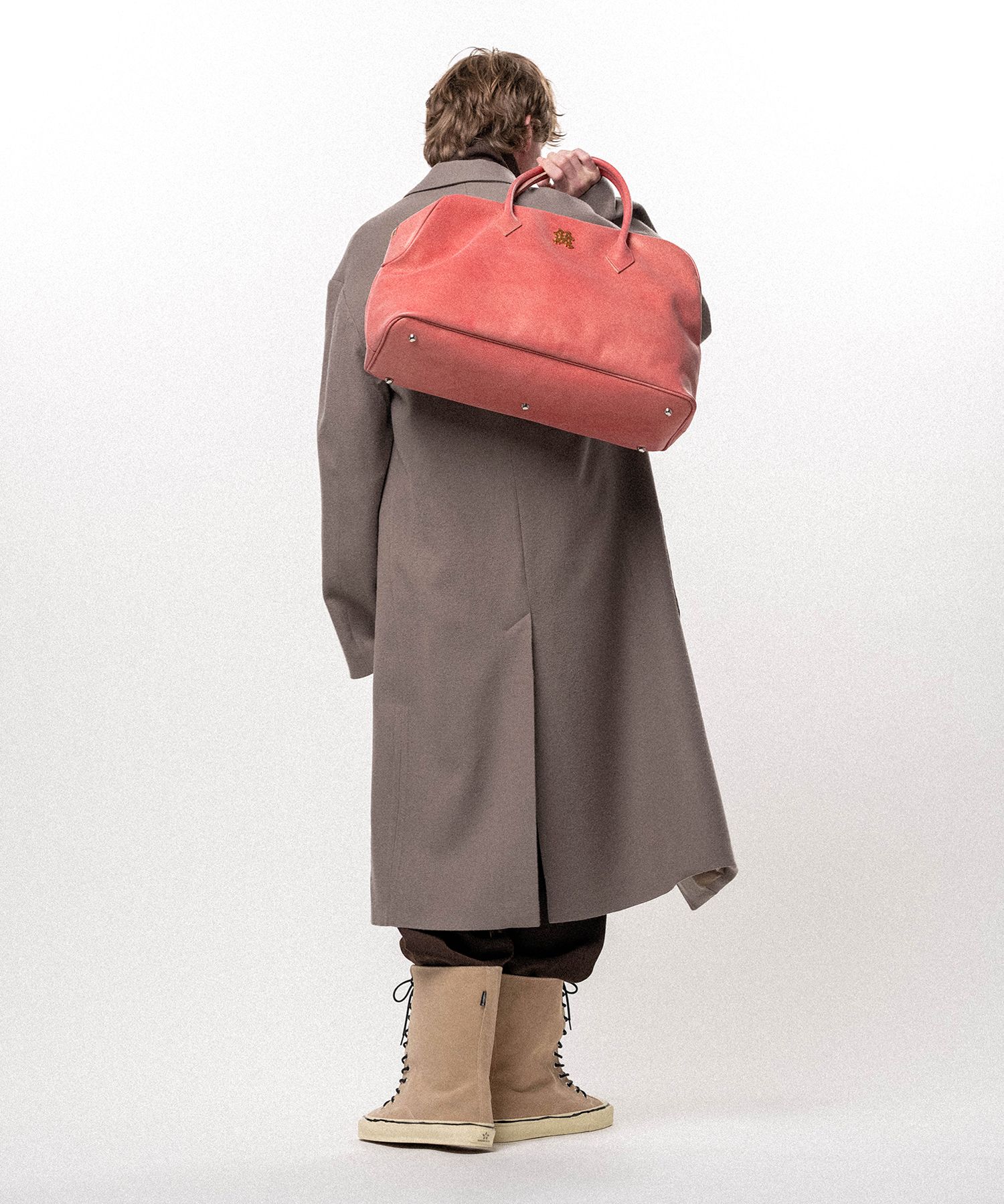 "KMY" Leather Duffle Bag