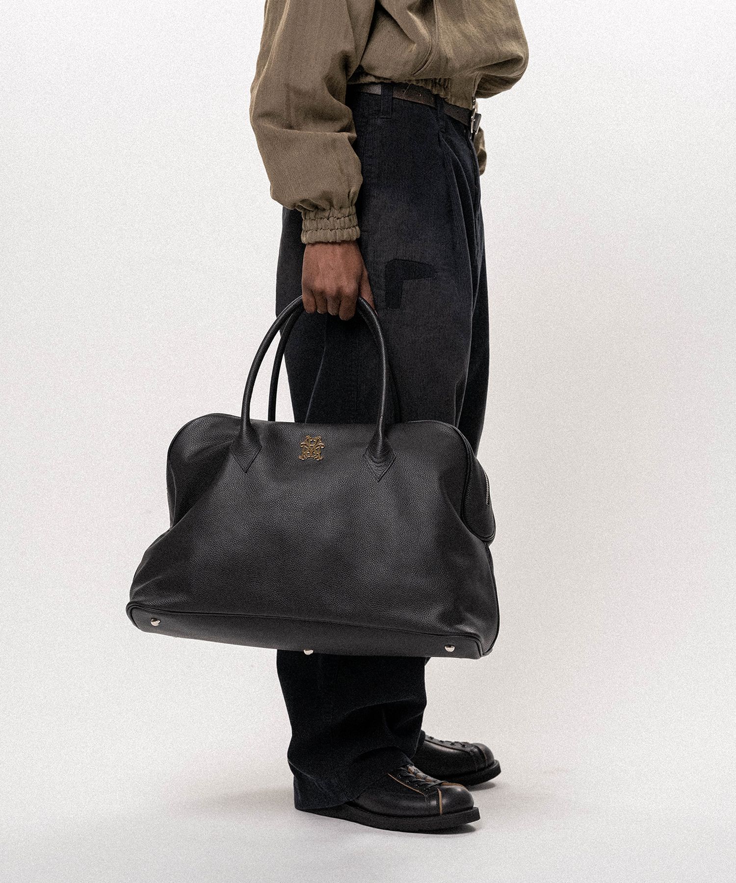 "KMY" Leather Duffle Bag