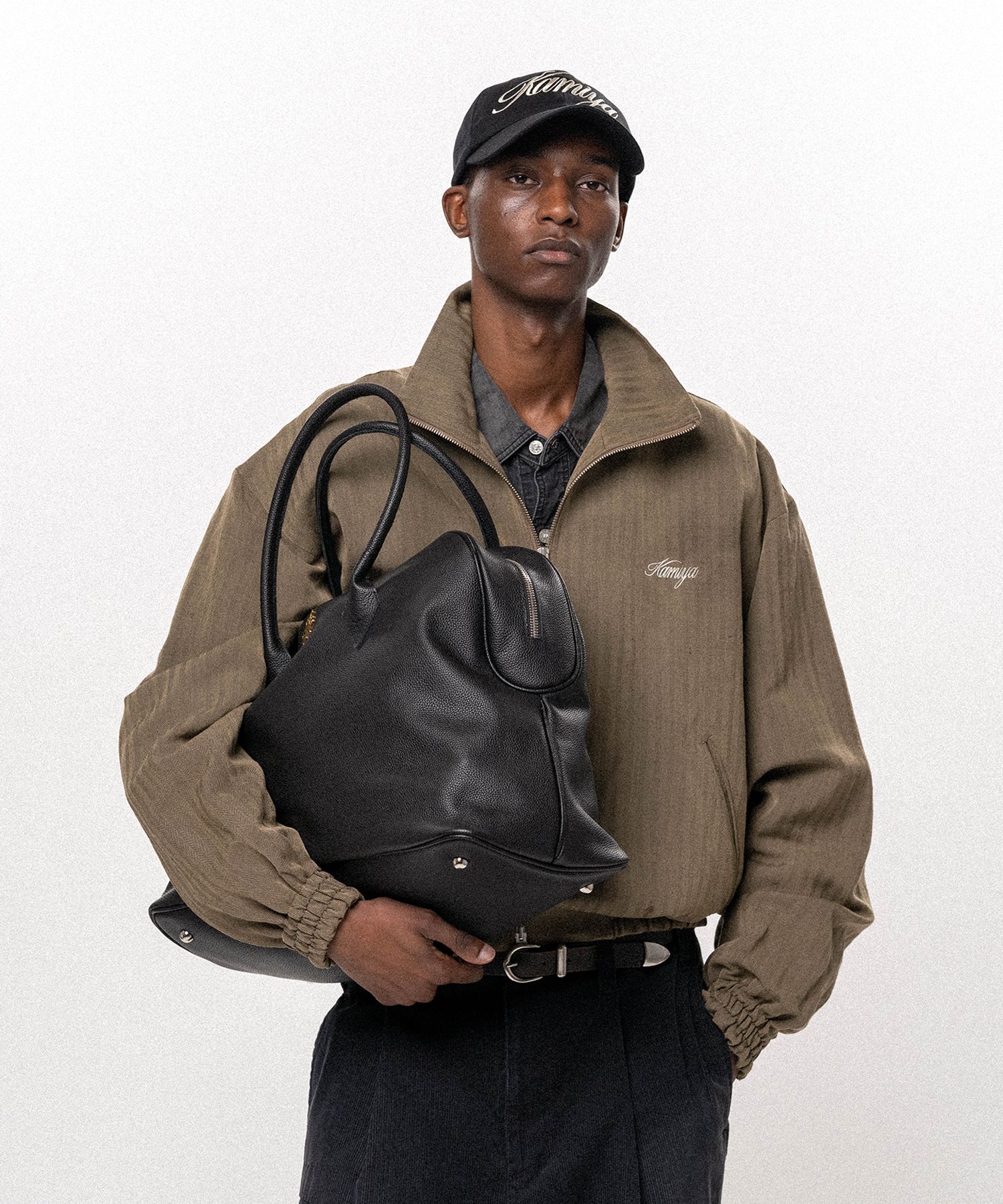 "KMY" Leather Duffle Bag