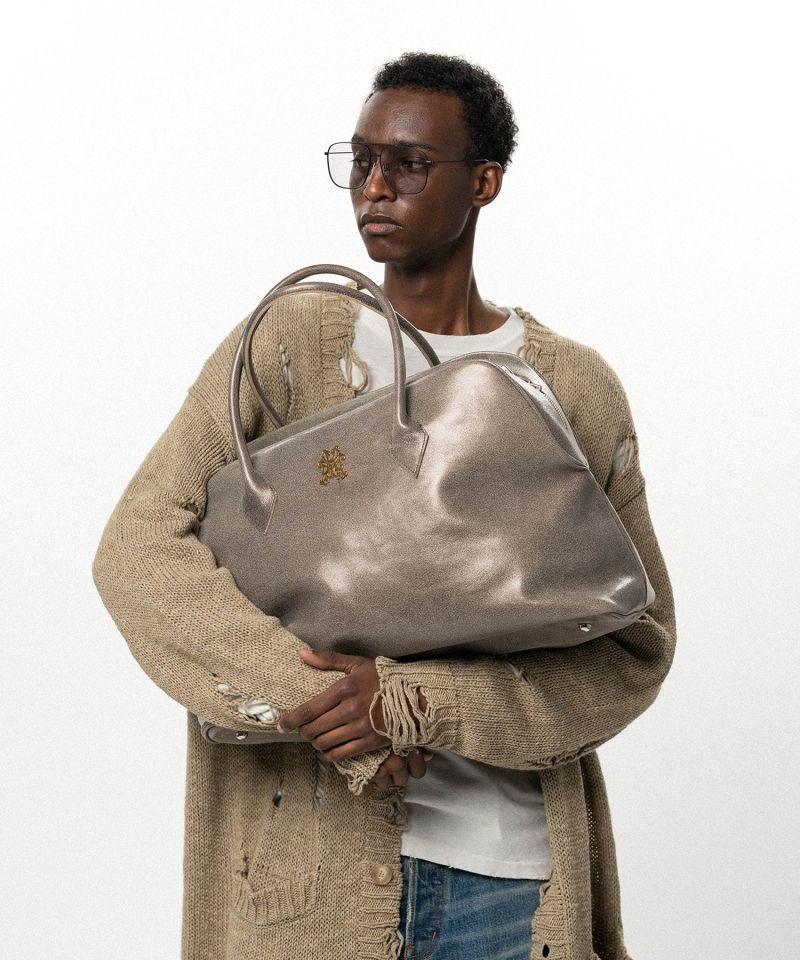 "KMY" Leather Duffle Bag