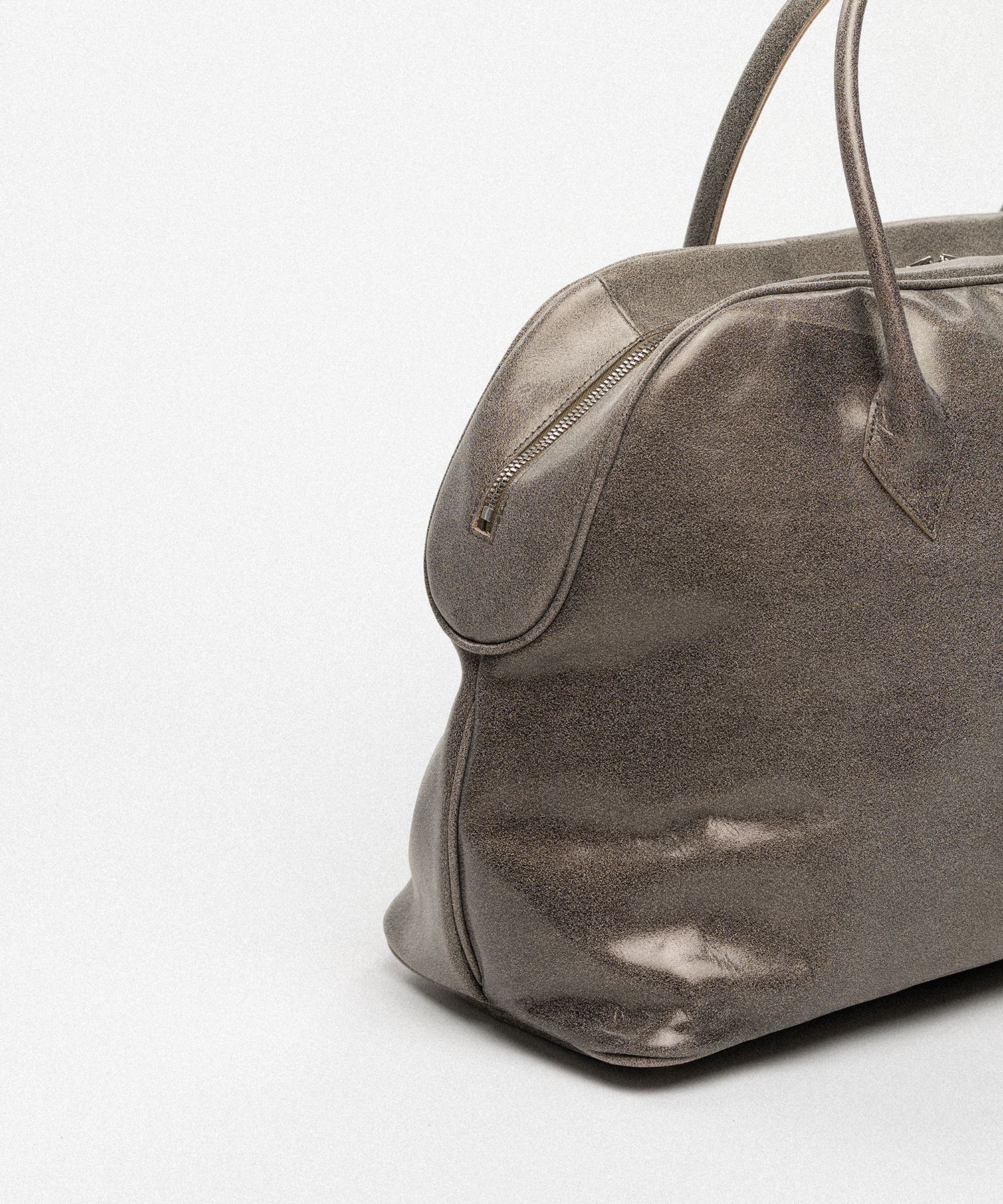 "KMY" Leather Duffle Bag