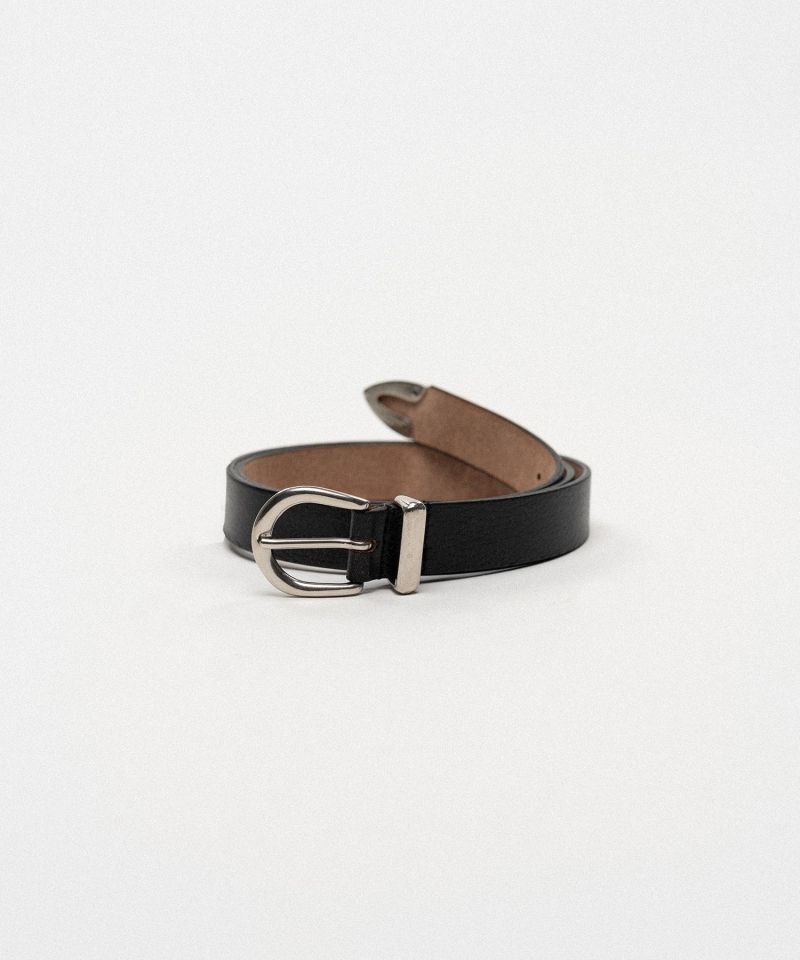 Metal-Tipped Narrow Leather Belt