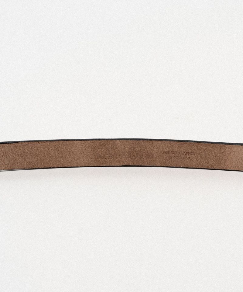 Metal-Tipped Narrow Leather Belt