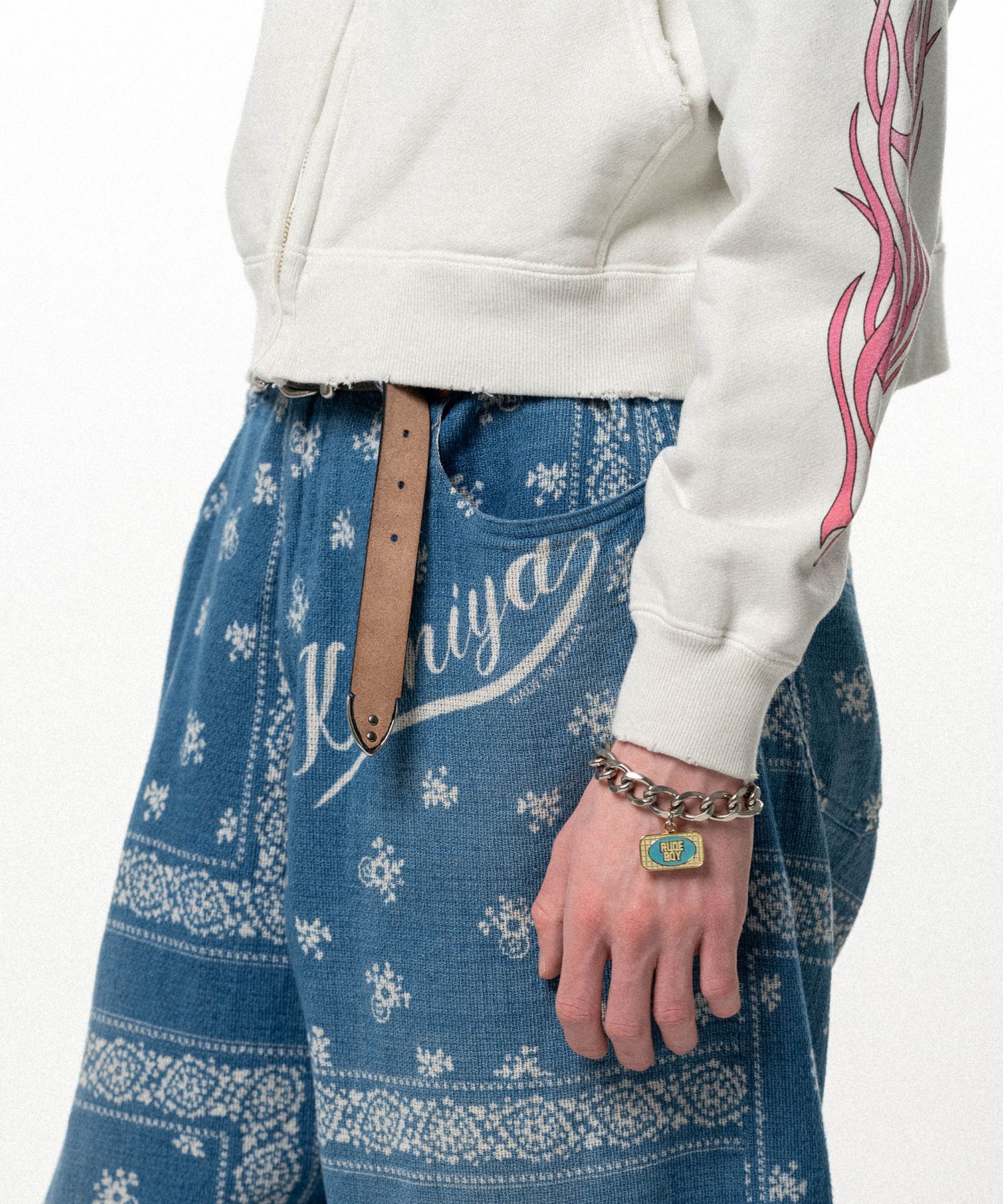 "RUDE BOY" Pin Charm Bracelet