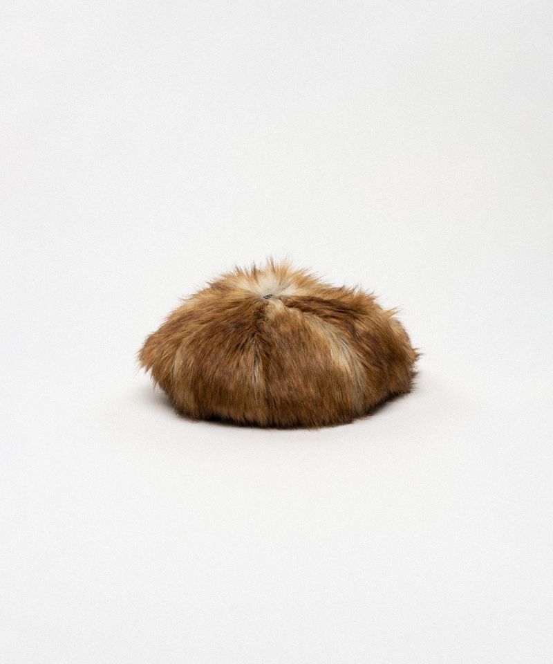 Faux Fur Newsboy cap