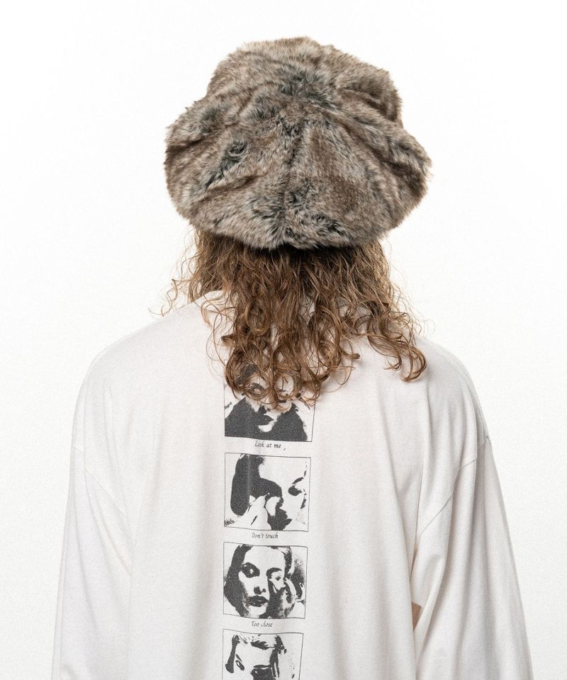 Faux Fur Newsboy cap