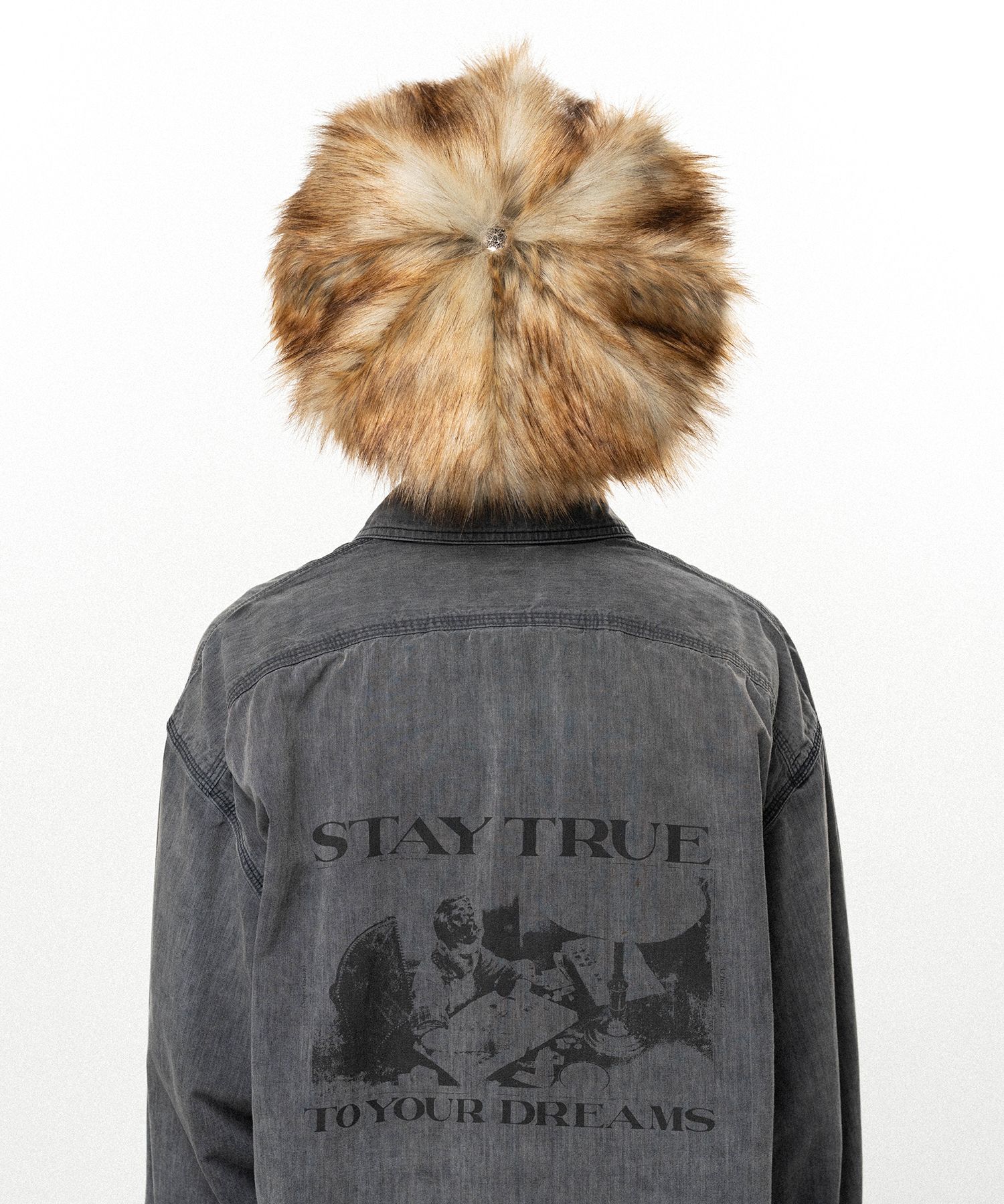 Faux Fur Newsboy cap