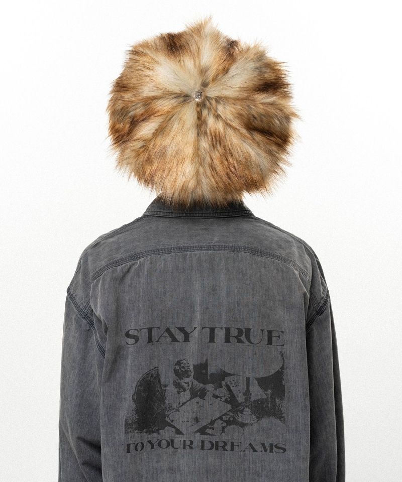 Faux Fur Newsboy cap